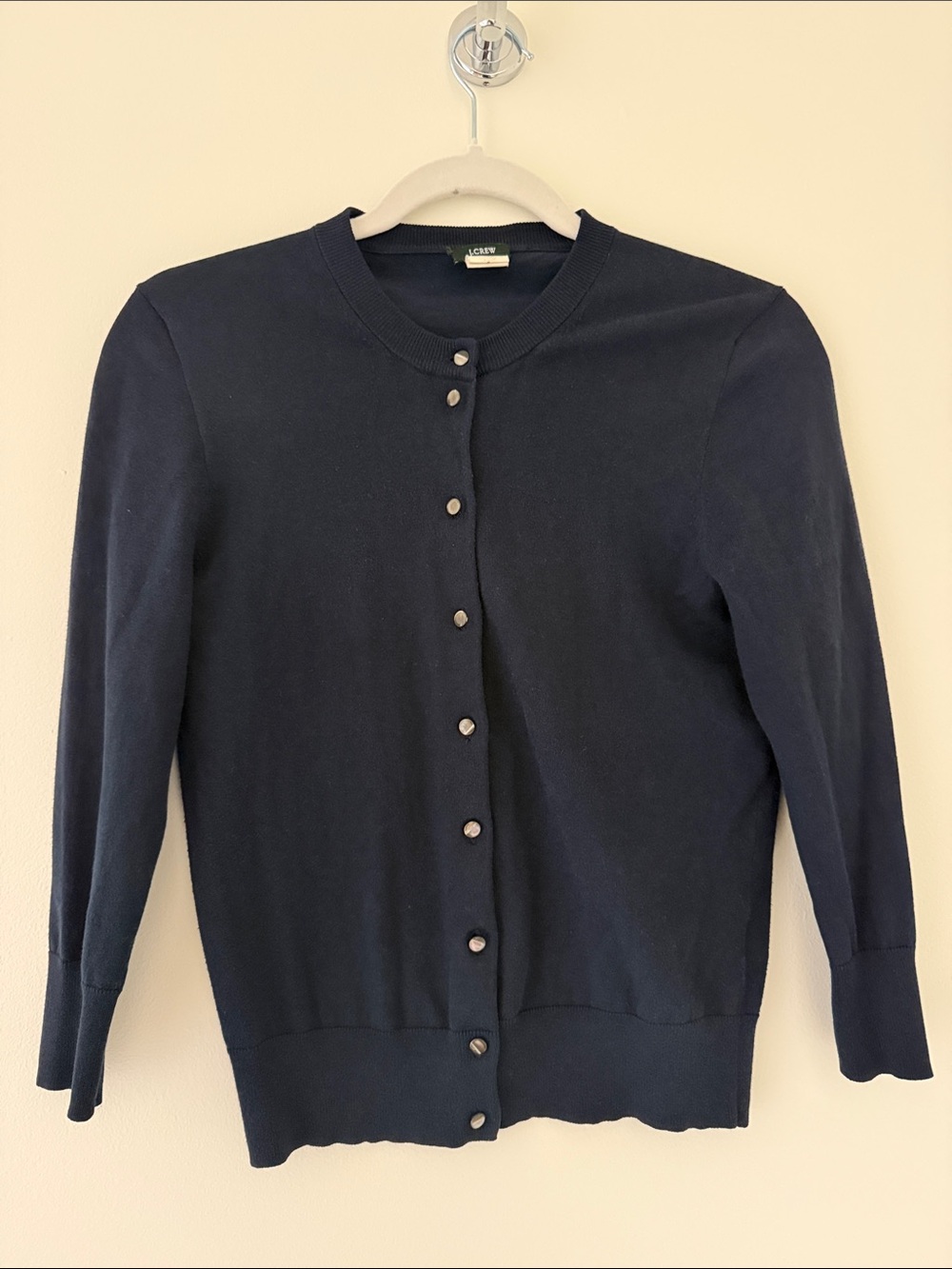 J. Crew Navy Button-Up Lightweight Cardigan 00s